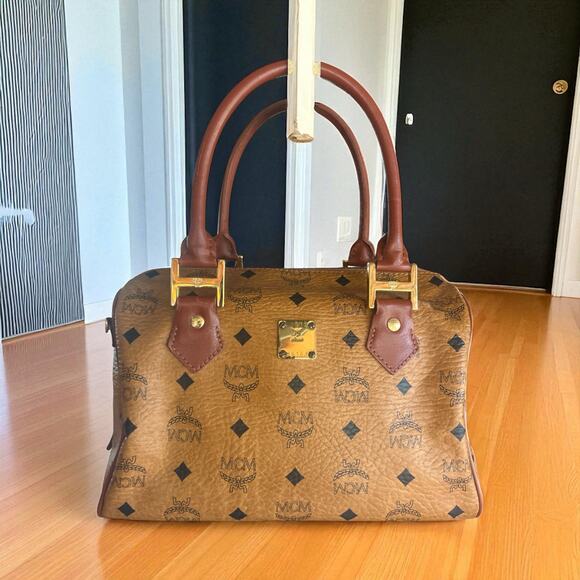 MCM VISETOS Leather Boston Bag - Picture 1 of 10